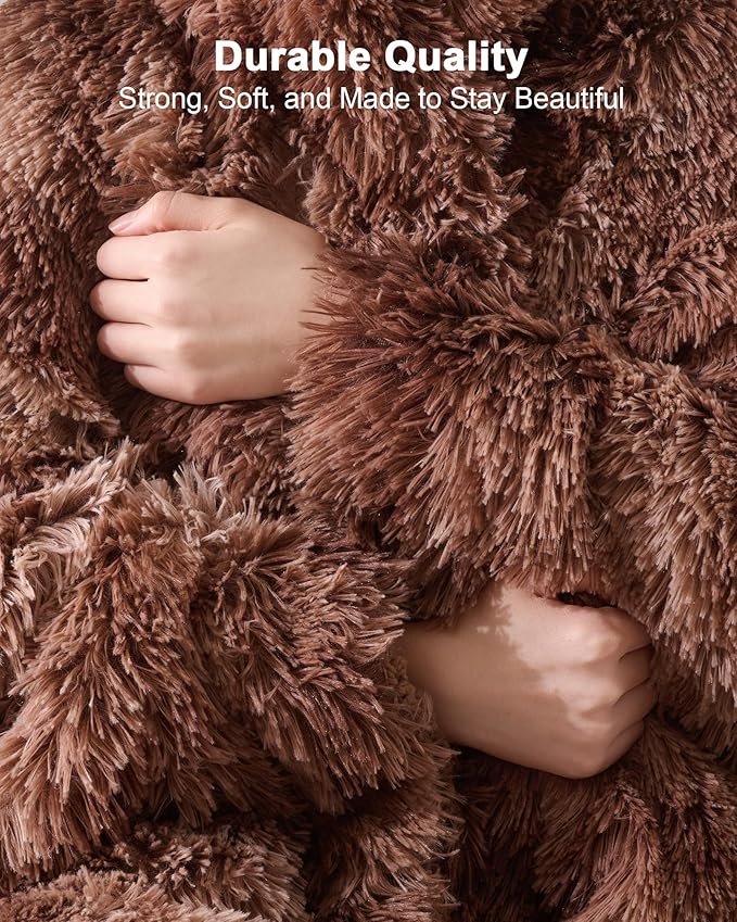 Super Soft Fluffy Faux Fur Throw Blanket for Couch, Fuzzy Sherpa Fleece Cozy Warm Gifts for Women, Room Decor Christmas Plush Thick Throw for Men, Minky Teen Gifts Winter Bedding, 50" x 60"