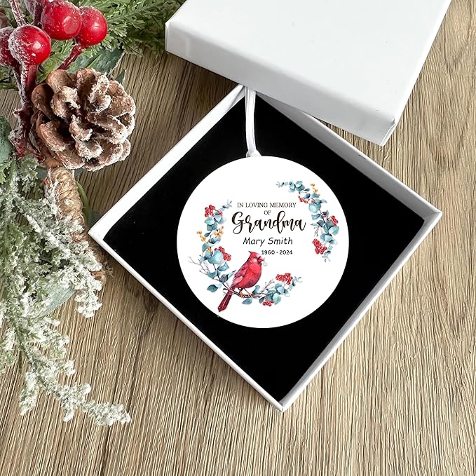 in Memory of Grandma Memorial Christmas Ornament with Date