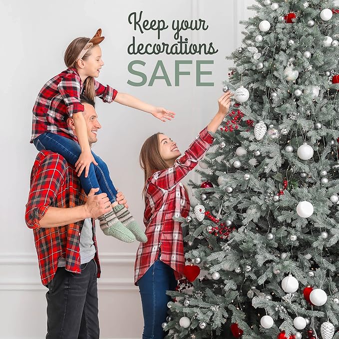 Christmas Ornament Storage Container,Box Stores Up to 96-4 inch ornaments, Adjustable Dividers, Large Organizer Bin to Protect and Store Holiday Décor - Green