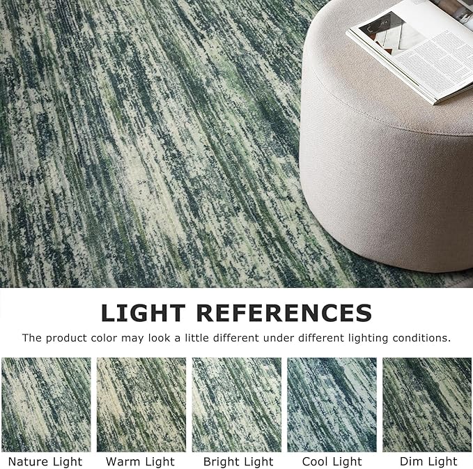 2x8 Modern Abstract Runner Rug for Hallways, Dark Green Super Soft Hallway Decor Kitchen Rugs with Non-Slip, Non-Shedding Washable Rug for Entryway Bedroom Indoor