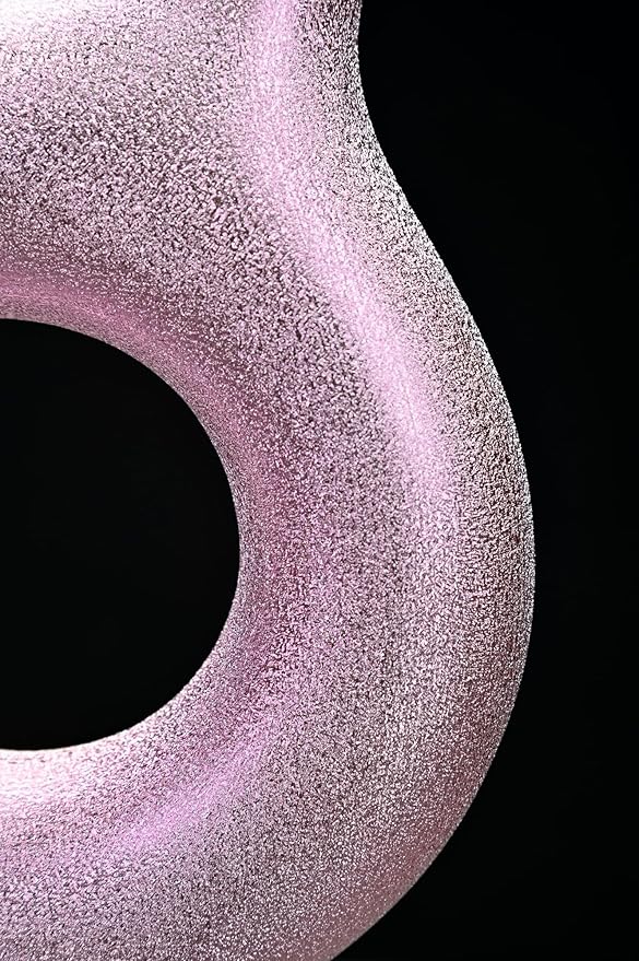 Modern Donut-Shaped Decorative Vases, Handmade Minimalist Boho ins Style, Modern Vase for Home Decor for Wedding Dinner Table Party Living Room Office Bedroom (Purple-Gold, Exra Large)