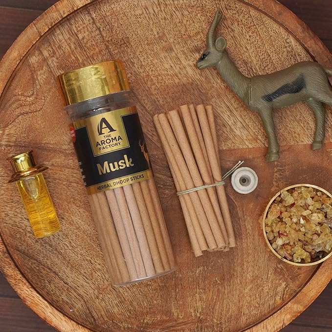 The Aroma Factory Dhoop batti .No Bamboo Herbal Dhoop Sticks with Incense Holder, 5 Bottle x 75g,with Jute Bag (Arabian Nights)