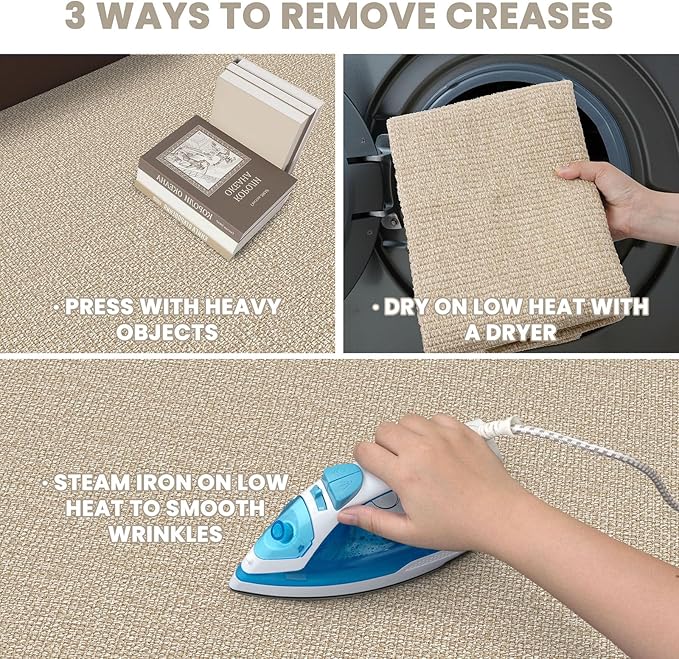 EARTHALL Washable Area Rug 4x6 Ft Non Slip Rugs for Entryway Braided Rubber Backed Bedroom Carpet Cotton Entry Rug Woven Floor Carpets for Bedroom Dining Room Living Room, Send/Beige