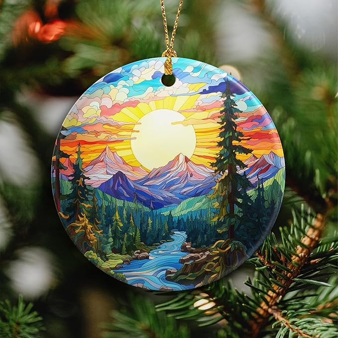 Sunrise Christmas Ornaments 2025 Sunrise Ornament Holidays Ornaments Christmas Tree Ornaments Hanging Accessories Navidad decoracion Keepsake Xmas Gifts for Home Indoor Outdoor Decor