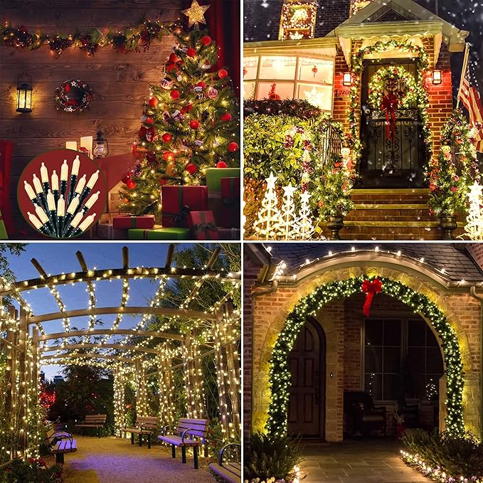 328 FT 1000 LED Christmas Lights, Waterproof Christmas Lights Outdoor with 8 Modes&Timer, Plug in Fairy Light for Xmas Garden Patio Tree Party Holiday Decoration (Warm White