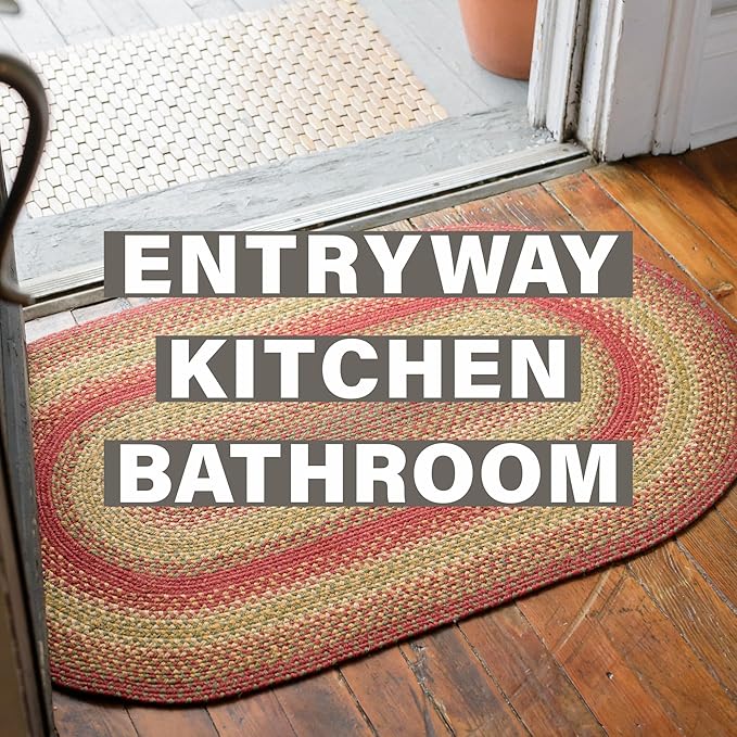 Cider Barn Braided Entryway Rug 2x3' - Also Ideal as Jute Braided Kitchen Rugs for Rustic Country Decor