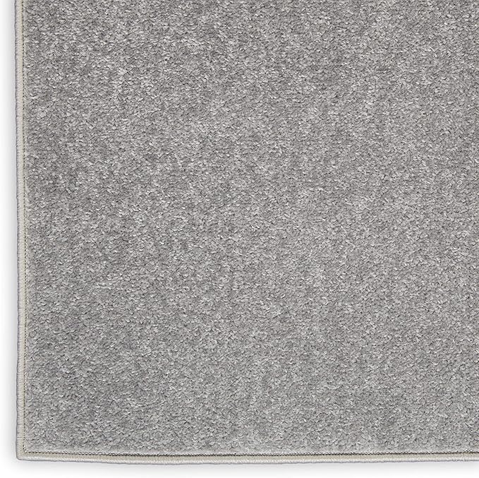 Nourison Home Essentials Solid Contemporary Silver Grey 7' Square Area Rug , 7' X Square