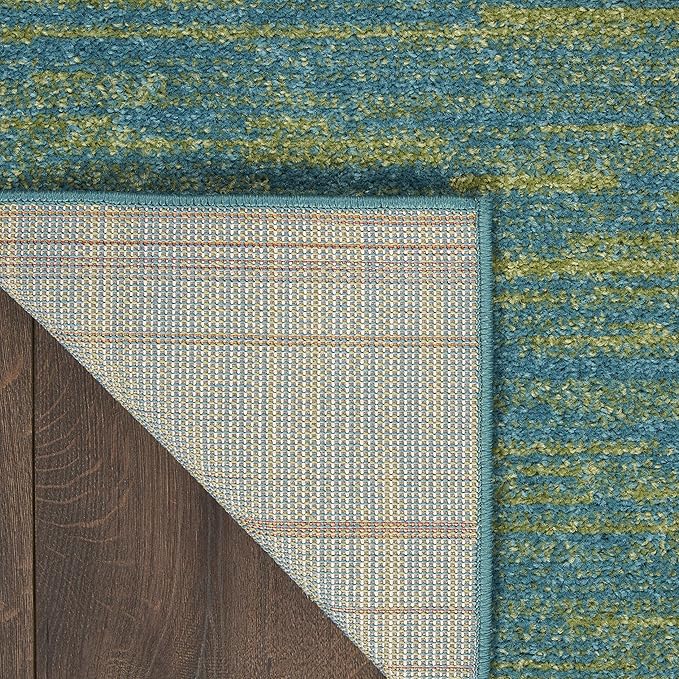 Nourison Home Essentials Blue Green 2'2" x 20' Area Rug Easy Clean, Non Shedding, Bed Room, Living Room, Dining Room, Kitchen (20' Runner)