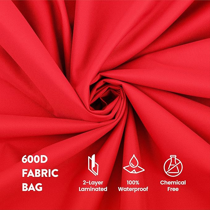 ZOBER Christmas Wreath Storage Container 36 Inch - Wreath Bag Fits 2 Wreaths Box - 600D Oxford Fabric - Interior Compartment for Storing Garlands, Wreaths Storage Bag W Strong Durable Handles - Red