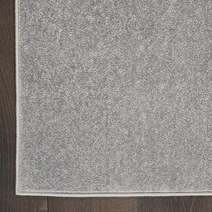 Nourison Home Essentials 5' x Square Silver Gray Fabric Outdoor Area Rug (5' Square)