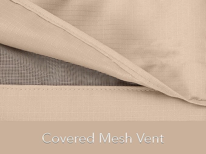 Covermates Square Ottoman Cover - Heavy-Duty Polyester, Weather Resistant, Drawcord Hem, Seating and Chair Covers, 38W x 38D x 20H, Ripstop Tan