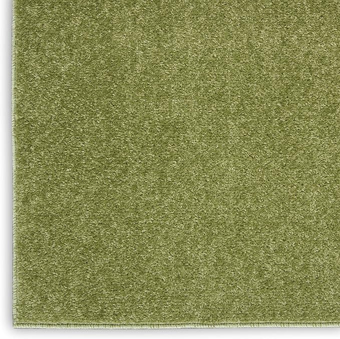Nourison Essentials Indoor/Outdoor Green 5' x Square Area Rug, Easy Cleaning, Non Shedding, Bed Room, Living Room, Dining Room, Backyard, Deck, Patio (5 Square)