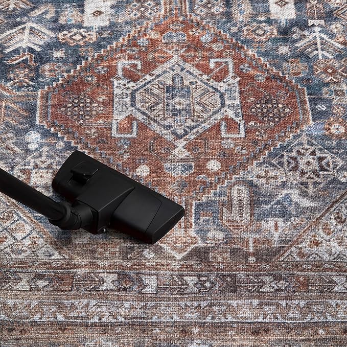Keen Home Design 4x6 Rug - Machine Washable Area Rug with Non-Slip Backing, Ideal for Living Room, Dining Room, Bedroom - Vintage, Easy Clean, Durable, Low Pile - (4' x 6')