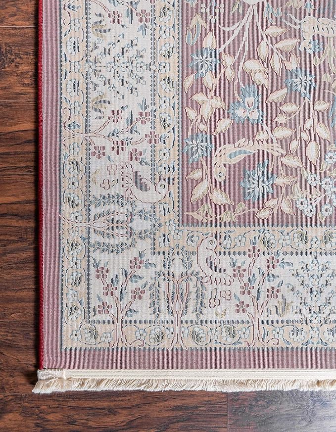 Unique Loom Narenj Collection Area Rug - Bristol (5' 1" x 8' Rectangle, Burgundy/ Beige)