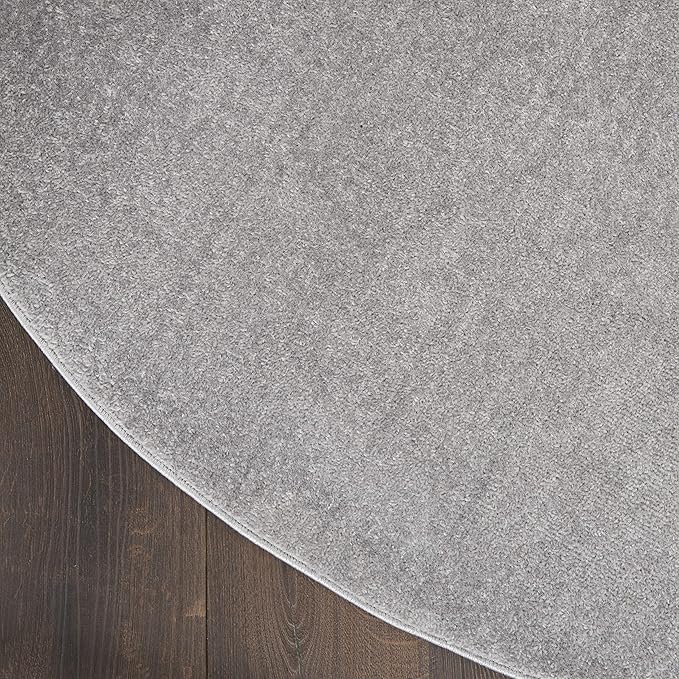 Nourison Home Essentials 120" x Round Outdoor Indoor/Outdoor Rug in Silver Grey