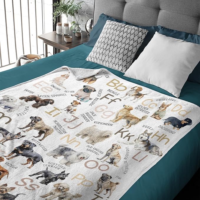 Dog Flannel Fleece Blanket Throw Couch Microfiber Soft Cozy Lightweight Luxury Bed Blanket 40"x30"for Pet