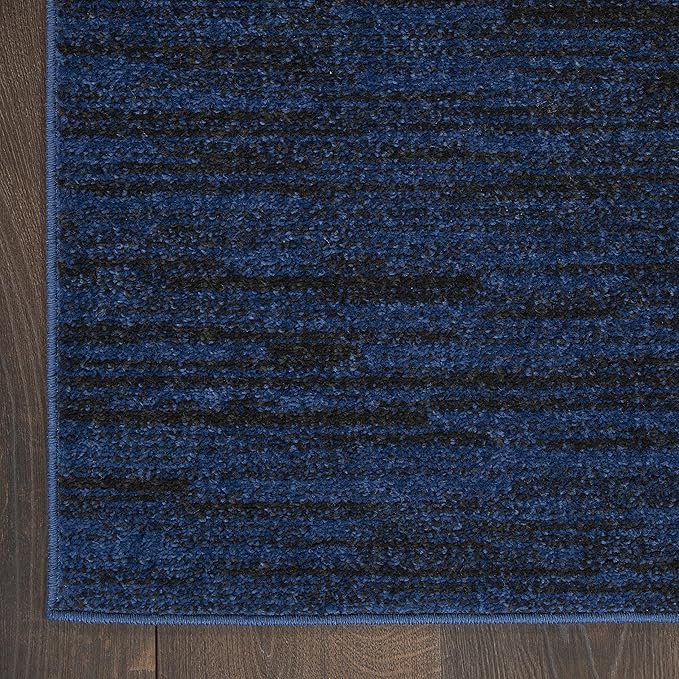 Nourison Home Essentials Indoor/Outdoor Midnight Blue 2'2" x 12' Area Rug, Easy Cleaning, Non Shedding, Bed Room, Living Room, Dining Room, Backyard, Deck, Patio (2x12)