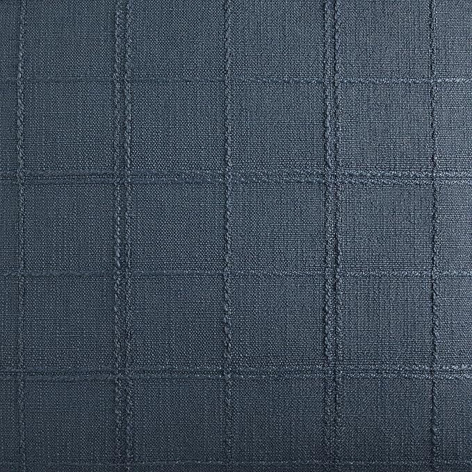 ZeeMart Linen Checked Throw Pillow Covers Set of 2, 24x24 Inch Allover Grid Navy, Farmhouse Decorative Double Sided Grid Embroidered Couch Pillow Cases Navy Cotton Linen Cushion Covers