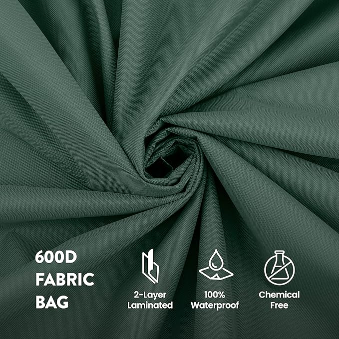 ZOBER 600D Oxford Fabric Large Rolling Christmas Tree Storage Bag - Fits 9 Ft Artificial Trees - Waterproof Christmas Tree Bag For Storage Box For Xmas, Durable Handles and Wheels - Card Slot - Green