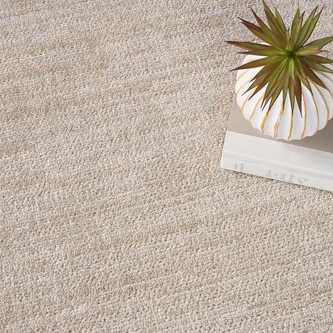 Nourison Home Essentials Indoor/Outdoor Ivory Beige 6' x 9' Oval Area Rug, Easy Cleaning, Non Shedding, Bed Room, Living Room, Dining Room, Backyard, Deck, Patio (6x9 Oval)