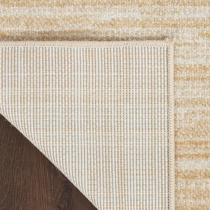 Nourison Home Essentials Indoor/Outdoor Ivory Gold 5' x 7' Area Rug, Easy Cleaning, Non Shedding, Bed Room, Living Room, Dining Room, Backyard, Deck, Patio (5x7)