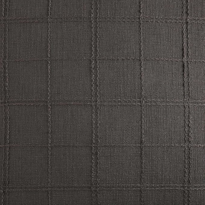 ZeeMart Linen Checked Throw Pillow Covers Set of 2, 18x18 Inch Allover Grid Charcoal, Farmhouse Decorative Double Sided Grid Embroidered Couch Pillow Cases Grey Cotton Linen Cushion Covers