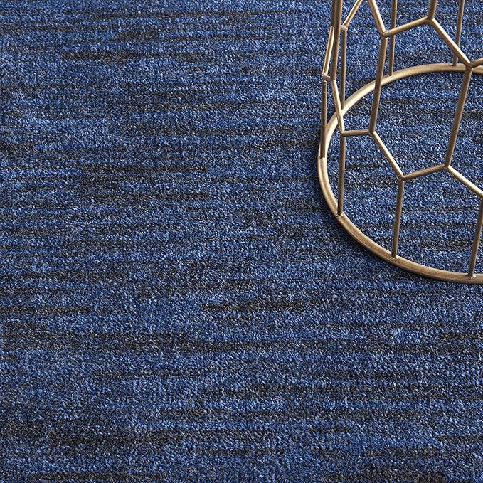 Nourison Home Essentials Indoor/Outdoor Midnight Blue 5' x 7' Area Rug, Easy Cleaning, Non Shedding, Bed Room, Living Room, Dining Room, Backyard, Deck, Patio (5x7)