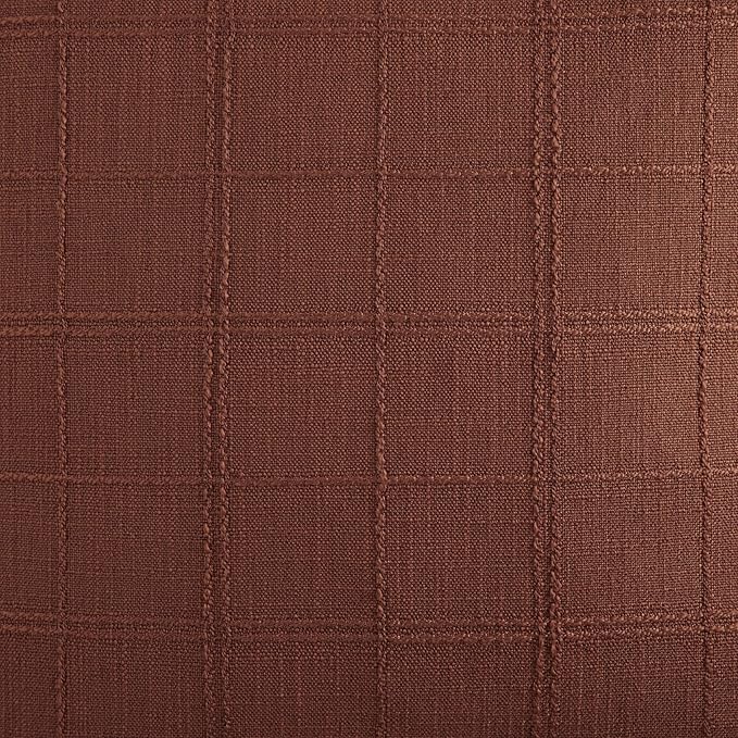ZeeMart Linen Checked Throw Pillow Covers Set of 2, 22x22 Inch Allover Grid Terracota, Farmhouse Decorative Double Sided Grid Embroidered Couch Pillow Cases Rust Cotton Linen Cushion Covers