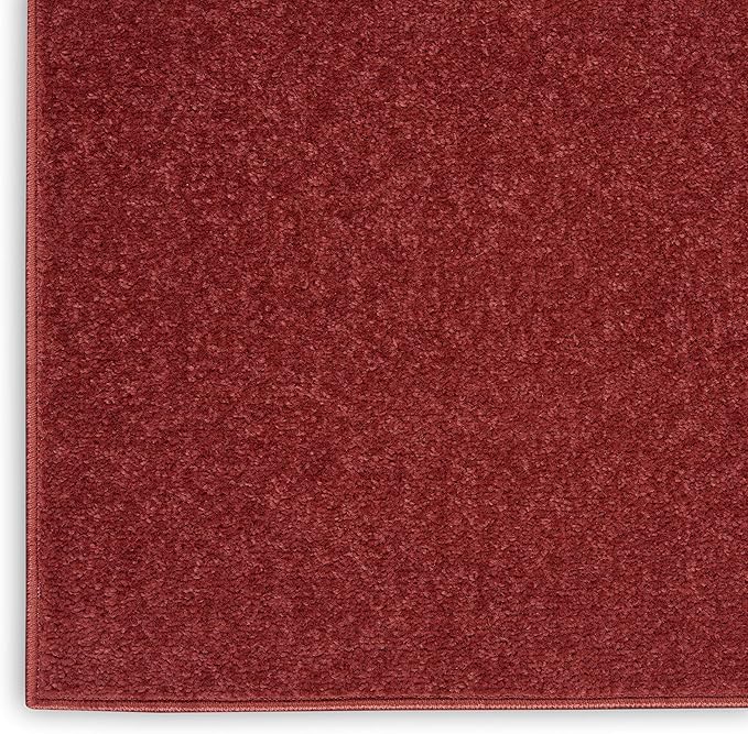 Nourison Essentials Indoor/Outdoor Brick Red 2' x 4' Area Rug, Easy Cleaning, Non Shedding, Bed Room, Living Room, Dining Room, Backyard, Deck, Patio (2x4)