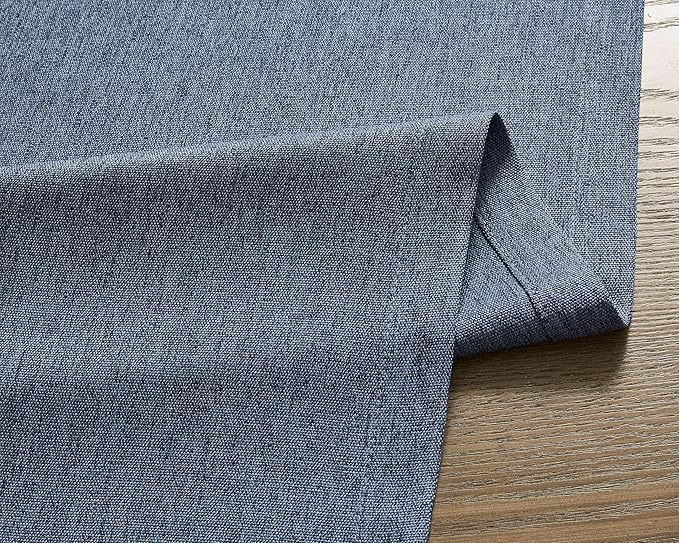 ZeeMart Basic Linen Style Table Runner, 14 x 48 Inch Navy Blue, Rustic Farmhouse Blue Table Runners 48 Inches Long, Everyday Polyester Table Runner - Machine Washable & Easy Care