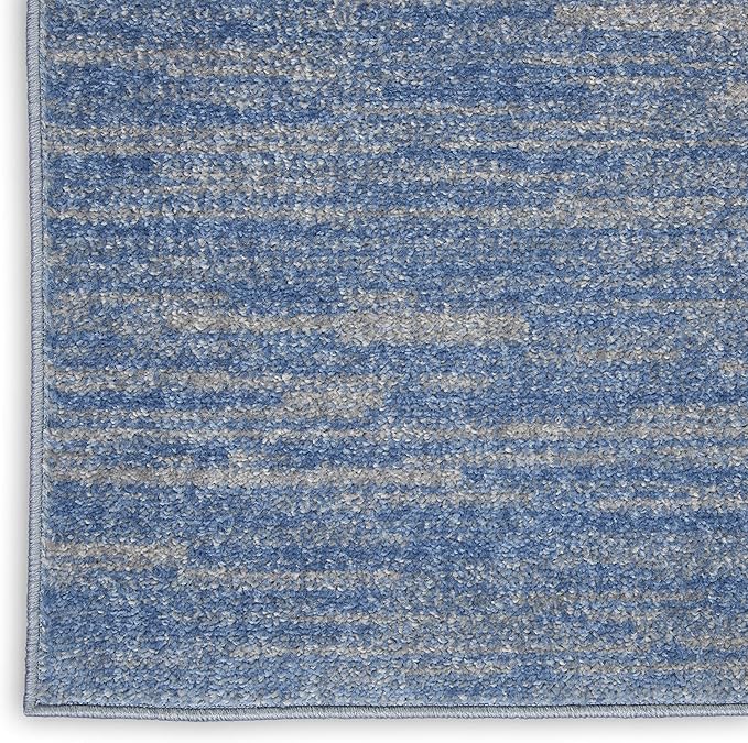 Nourison Home Essentials 5' x Square Blue Gray Fabric Outdoor Area Rug (5' Square)