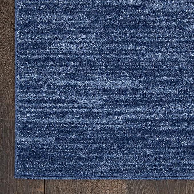 Nourison Home Essentials Indoor/Outdoor Navy Blue 10' x 14' Area Rug, Easy Cleaning, Non Shedding, Bed Room, Living Room, Dining Room, Backyard, Deck, Patio (10x14)