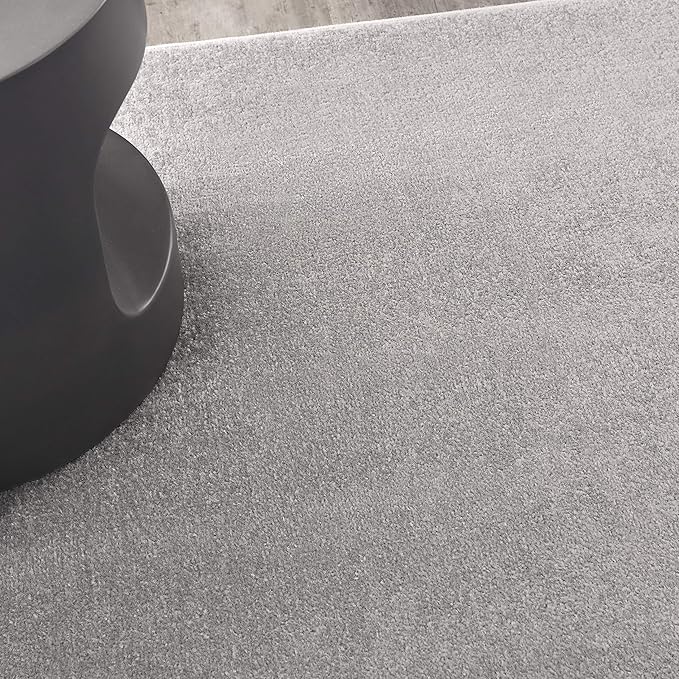 Nourison Home Essentials 5' x Square Silver Gray Fabric Outdoor Area Rug (5' Square)