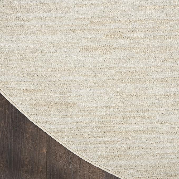 Nourison Home Essentials Indoor/Outdoor Ivory Beige 6' x 9' Oval Area Rug, Easy Cleaning, Non Shedding, Bed Room, Living Room, Dining Room, Backyard, Deck, Patio (6x9 Oval)