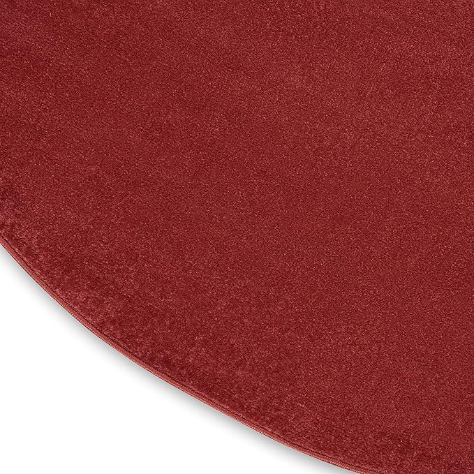 Nourison Home Essentials Solid Contemporary Brick Red 6' Round Area Rug , 6' X 6'Round