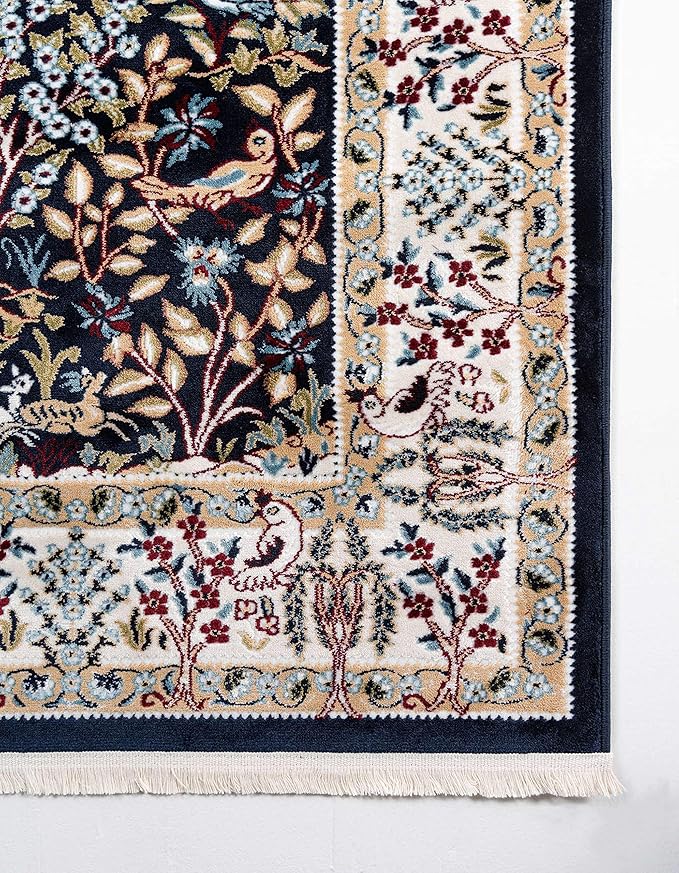 Unique Loom Narenj Collection Area Rug - Bristol (10' x 13' Rectangle, Navy Blue/ Beige)