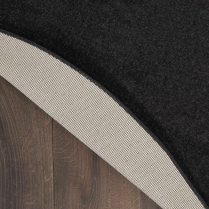 Nourison Home Essentials 6' x Round Black Fabric Outdoor Area Rug (6' Round)