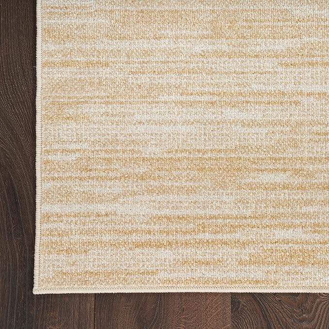 Nourison Home Essentials Indoor/Outdoor Ivory Gold 5' x 7' Area Rug, Easy Cleaning, Non Shedding, Bed Room, Living Room, Dining Room, Backyard, Deck, Patio (5x7)