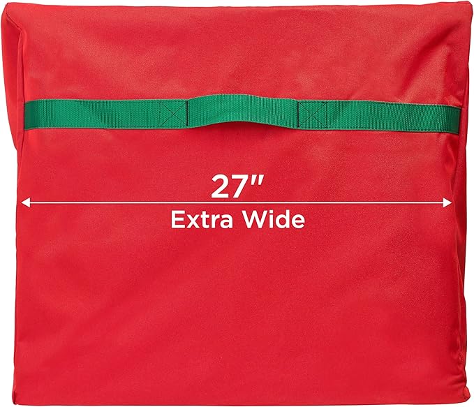 HOLDN’ STORAGE Christmas Tree Bag Heavy Duty 600D Oxford - Christmas Tree Bags Storage Fits Up To 7.5Ft, Extra Wide, Waterproof Storage Bags with Reinforced Handles & Zipper - Red