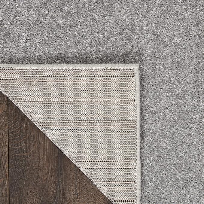 Nourison Home Essentials Indoor/Outdoor Silver Grey 2'2" x 7'6" Area Rug, Easy Cleaning, Non Shedding, Bed Room, Living Room, Dining Room, Backyard, Deck, Patio (2x8)