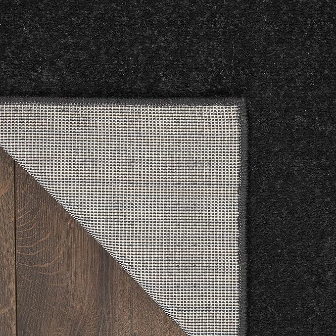Nourison Home Essentials Indoor/Outdoor Black 8' x 10' Area Rug, Easy Cleaning, Non Shedding, Bed Room, Living Room, Dining Room, Backyard, Deck, Patio (8x10)