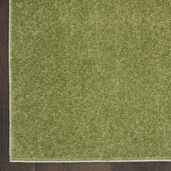 Nourison Essentials Indoor/Outdoor Green 3' x 5' Area Rug, Easy Cleaning, Non Shedding, Bed Room, Living Room, Dining Room, Backyard, Deck, Patio (3x5)