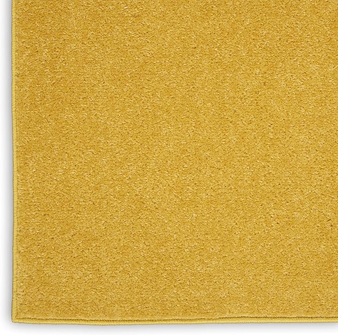 Nourison Essentials Indoor/Outdoor Yellow 9' x 12' Area Rug, Easy Cleaning, Non Shedding, Bed Room, Living Room, Dining Room, Backyard, Deck, Patio (9x12)