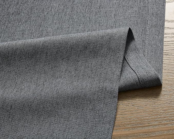 ZeeMart Basic Linen Style Table Runner, 14 x 48 Inch Charcoal, Rustic Farmhouse Grey Table Runners 48 Inches Long, Everyday Polyester Table Runner - Machine Washable & Easy Care