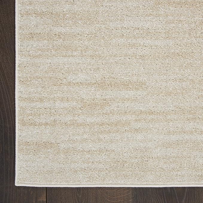 Nourison Home Essentials Indoor/Outdoor Ivory Beige 2'2" x 18 Area Rug, Easy Cleaning, Non Shedding, Bed Room, Living Room, Dining Room, Backyard, Deck, Patio (2x18)