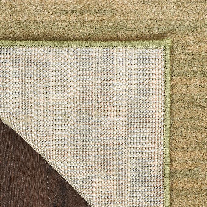 Nourison Home Essentials Indoor/Outdoor Green Gold 2'2" x 7'6 Area Rug, Easy Cleaning, Non Shedding, Bed Room, Living Room, Dining Room, Backyard, Deck, Patio (2x8)