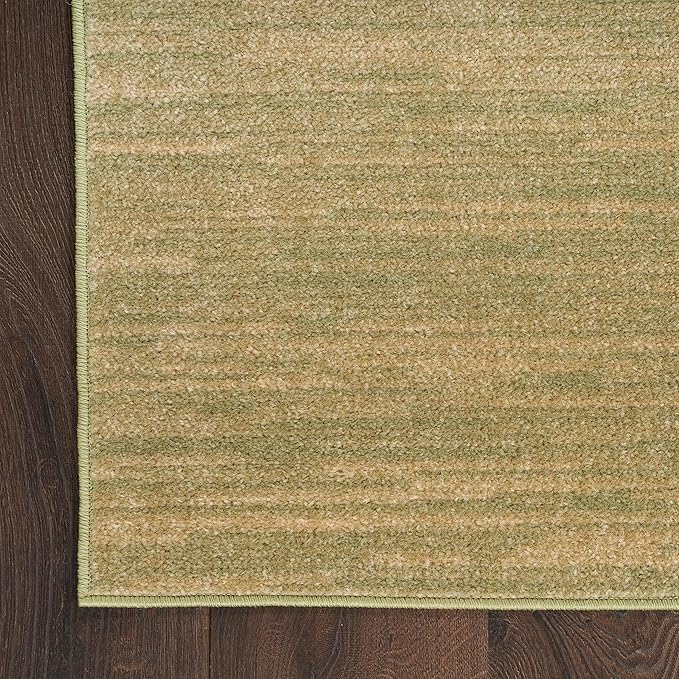 Nourison Home Essentials Indoor/Outdoor Green Gold 2'2" x 7'6 Area Rug, Easy Cleaning, Non Shedding, Bed Room, Living Room, Dining Room, Backyard, Deck, Patio (2x8)